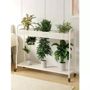 다이 화분대 꽃 선반 다육이 화분진열대 이동식 식물 정리대 바퀴 2단 철제