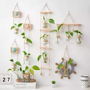 감성 인테리어 액자 빈티지 화분 디자인 꽃병 포인터 수경 재배 식물 벽걸이 유리 장식 미니 소형 신선하고