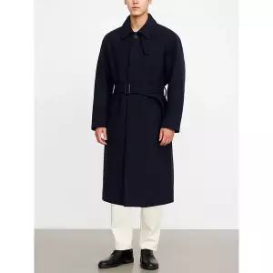 [하프클럽/]발마칸 싱글 벨티드 롱 울 캐시 로브 코트 하프 더블 모직 정장