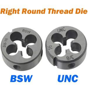 오른손 미터법 원형 다이 1/2 1/4 3/8 5/16 4 6 8 10 1/8 5/32 UNC 및 BSW 합금강 스레딩 금속 절단 도구