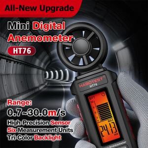 미니 소형 호환 디지털 풍속계 휴대용 핸드헬드 측정기 링 드론 임펠러 센서 LCD 백라이트 포함
