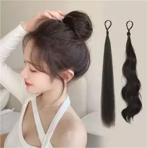 [하프클럽/]당고머리 똥머리 묶음 부분가발 자연 볼륨 스타일링