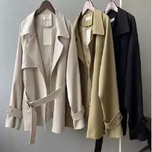 여성트렌치코트 루즈핏 하프 트렌치 자켓 코트 봄 야상 정장 출퇴근 간절기