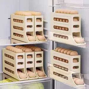 3층 슬라이딩 계란 보관함 자동 롤링 수납함