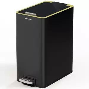 솔라스코브 스테인리스 스틸 4갤런 슬림 쓰레기통 뚜껑 분리형 포함 15리터 욕실 사무실 거실 주방용