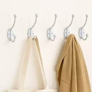 고품질 2단 옷걸이 후크 10p세트 가방 모자 벽걸이 화이트 (WFKDZ50)