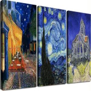 빈센트 반 고흐 캔버스 월 아트 페인팅 유명한 별이 빛나는 밤의 그림 프린트로 클래식 카페 테라스 장식용