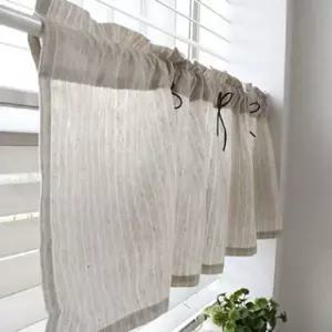 린넨 스트라이프 바란스 1P 주방 작은 창문 가리개