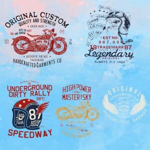 펑크 바이크 오토바이 헬멧 독수리 의류 아플리케 장식 열 전달 스티커 PVC 패치 프린팅