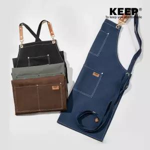 [KEEP]KEEP 캠핑 감성 멀티 포켓 캔버스 앞치마 야외 주방 공구