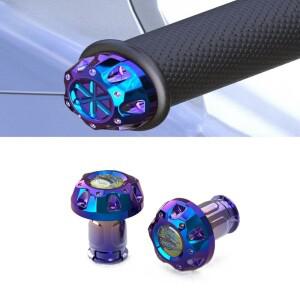 2Pcs 바이크 오토바이 핸들 바 그립 엔드 플러그 슬라이더 YAMAHA EROX155 NVX155 XMAX300 용 티타늄 연소