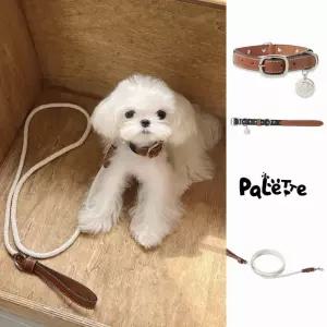 강아지목줄세트 고양이목줄 천연가죽 컬러블록 스터드장식 가을겨울용 반려동물 목줄 리드줄 세트 중형견 대형견 소형견 겸용 디자인