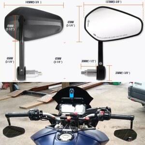 7/8 22mm 오토바이 오토바이 스쿠터 Motorcycle 부품 용 후면보기 사이드 미러 핸들 바 엔드 미러