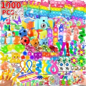 1000pcs 파티 용 구디백 피젯 장난감 팩 피나타 스터퍼 생일 선물 교실 상품 보물 상자 카니발 부활절 달걀