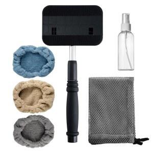 폴리테 피벗 윈드실드 유리 청소 도구 확장 가능 알루미늄 손잡이 /3 프리미엄 극세사 커버