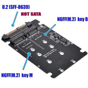 M.2 SSD - U.2 어댑터 카드 NVMe SATA-Bus NGFF PCI-e SFF-8639 컨버터 (2230/2242/2260/2280 호환)