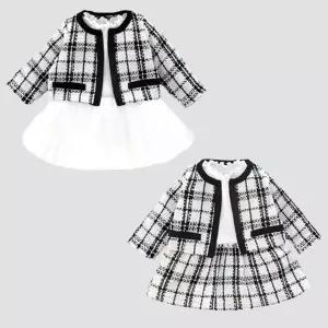 체크 모던 아동 투피스203792 드레스 신생아 조이멀티 유아 원피스 트위드 아기