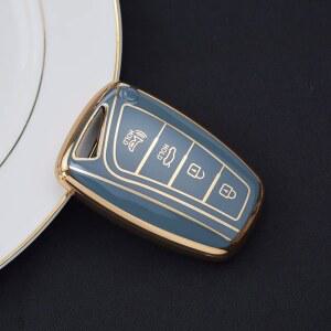 현대 그랜저 HG 세단 제네시스 G80 산타페 3DM 그랜드 산타페 2018 IX45 EQUUS Azera TPU 원격 키 케이스 커버 홀더