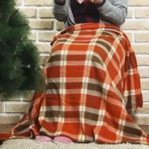 오렌지 기모 항공 담요 160cm