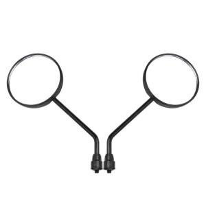 한쌍의 검은 바이크 오토바이 스쿠터 거울 백미러 M8 M10 라운드 타원형 볼록