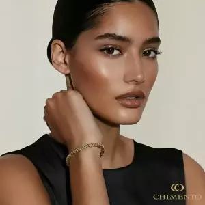 키멘토 18K 4.5mm 클래식 스트레치 스프링 팔찌