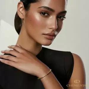 키멘토 18K 3.3mm 클래식 스트레치 스프링 팔찌