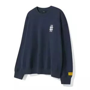 매장정품 BEENTRILL 에센셜 해시태그 로고 맨투맨(인디고)