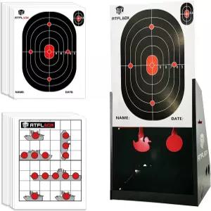 뒷마당 야외 실내 에어소프트 소총 펠릿 건에 적합한 Atflbox 7 x 9 인치 BB 건 표적 트랩과 20pcs 종이 및