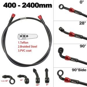 바이크 오토바이 브레이크 호스 먼지 자전거 땋은 강철 유압 강화 라인 클러치 오일 튜브 파이프 범용 스쿠