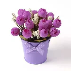 미니 장미 조화 화분 소품 인테리어 플 장미조화 조화꽃화분