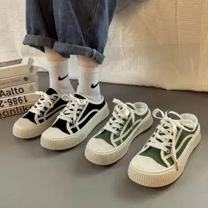 여성 캔버스 뮬 캐주얼 운동화 스니커즈 블로퍼