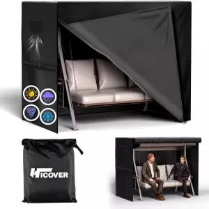 야외 그네 커버 3인승 600D 해먹 방수 헤비 듀티 가든 글라이더 의자 파티오 가구 캐노피 모든 날씨 보호