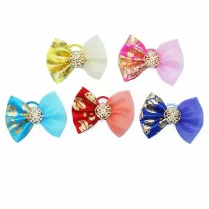 금장 고무밴드 20개 애견용헤어핀 리본핀 핀 머리핀셋트 빗살핀대