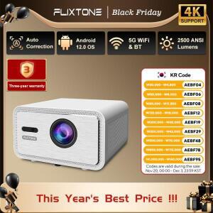 플릭스톤 D9W 미니 프로젝터 2500 ANSI 풀LED 1080P 4K 영화용 빔 안드로이드 스마트 TV 비디오 LED 홈시어