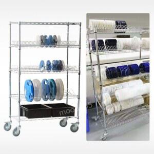 샤크팡 정전기 자재 앵글 선반 SMT 트레이 거치대 보관대 플레이트 대차