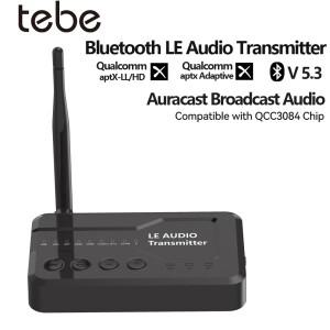 Tebe aptX -LL/HD/AD Bluetooth 5.3 오디오 송신기 TV 스피커용 무손실 Auracast LC3이 포함된 광 무선 LE