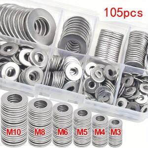 105개 와셔 모음 키트 광택 마감 기계 전자 제품 전문가 및 취미가용