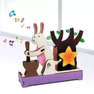 DIY BOY442R5 오르골 토끼 영공방 YM946 수동 찧는 절구 오르골