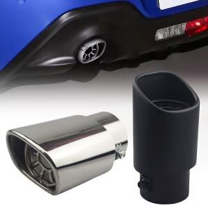 자동차용 스테인리스 스틸 단일 배출구 사각형 창 장식  테일 파이프 실버 블랙 배기구