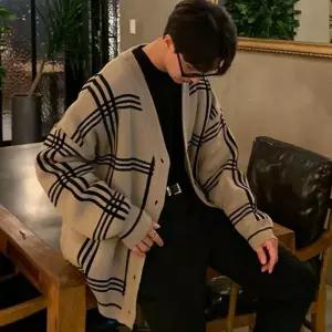 [룽스]셔츠 폴리티레이어드 남성가을가디건 체크 가디건