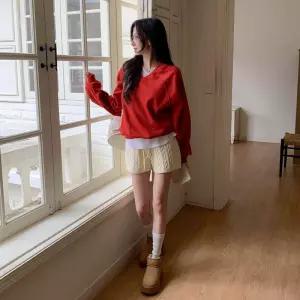 [다잇템]여자 FW 스웨터 꽈배기 고무줄 반바지