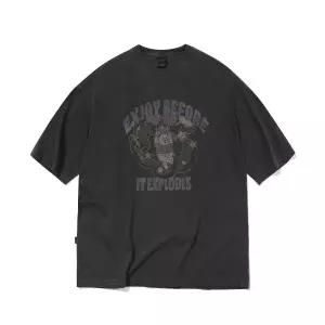 꼼파뇨 익스플로 버니 피그먼트 반팔티 반팔 티셔츠 상의 스모크블랙 C24SC03 4054770