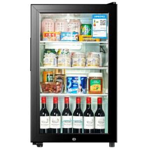 사무실냉장고 투명 유리 카페 90L 블랙 완전냉장 원룸냉장고 와인 라이트 장치 맥주