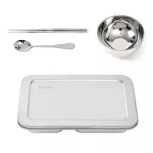 온키친 896TSB66 스텐 4구 식판 풀세트 (뚜껑) (소) 병원식판