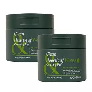 [푸드어홀릭](1+1)푸드어홀릭 클린 앤 어성초 워터 클렌징 패드 200ml (60매) /클렌징티슈 메이크업 리무