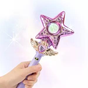 4살 5살 여아 공주놀이 날개 보석달린 LED 멜로디 보라빛 요술봉 생일선물