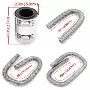 호환  유연한 상부 및 하부 자동차 라디에이터 호스 키트 및 크롬 도금 캡이 있는 스테인레스 스틸 24 인치