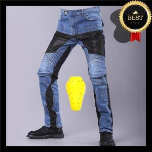 오토바이 라이딩 청바지 무릎 힙 패드가 있는 클래식 블랙 모토크로스 레이싱 투어링 야외 4계절