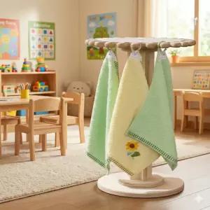 어린이집 유치원 스마일 수건걸이 25P 고리형 욕실 수건정리 거치대