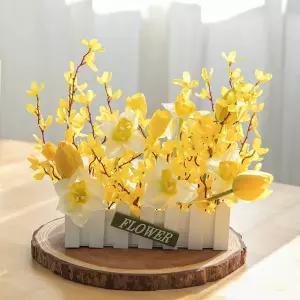 개나리 조화 화분 봄날 울타리 set 30cm 인테리어 꽃 테이블 장식 소품 행사
